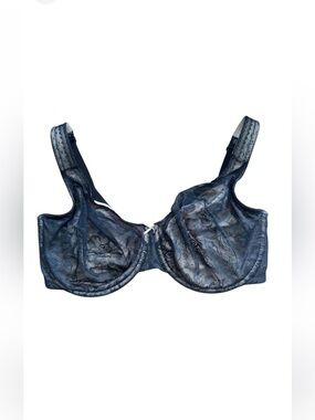 Cacique Modern Lace Covered Unlined Full Coverage Bra Lace Cushion Strap 38G Blk